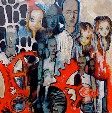 NORMCORE2020 Painting titled "NORMCORE2020" by Claude Géan, Original Artwork, Acrylic Mounted on Wood Stretcher frame