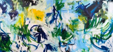 Flowers in blue Pittura intitolato "Flowers in blue" da Emily Starck, Opera d'arte originale, Acrilico Montato su Telaio per barella in legno