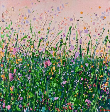 Pittura intitolato "Blush Meadow Sunset" da Adriana Dziuba, Opera d'arte originale, Acrilico