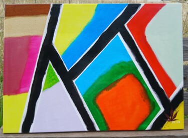 Peinture intitulée "quadrillage" par José Cavillon, Œuvre d'art originale, Acrylique Monté sur Châssis en bois