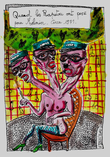 Drawing titled "circa 1971" by Patrick Jannin, Original Artwork, Ink