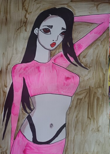 Drawing titled "Lovers" by Ashton Knighting, Original Artwork, Ink