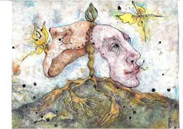 Drawing titled "Roots of Consciousn…" by Anna Pron Ko, Original Artwork, Pastel