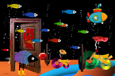Arts numériques intitulée "Just here!" par Jean-Louis Soccoja, Œuvre d'art originale, Collage numérique