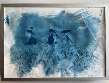 ARTificial - Anne Ancher - Ernte Digitale Kunst mit dem Titel "ARTificial - Anne A…" von Christian Reimann, Original-Kunstwerk, Cyanotypie