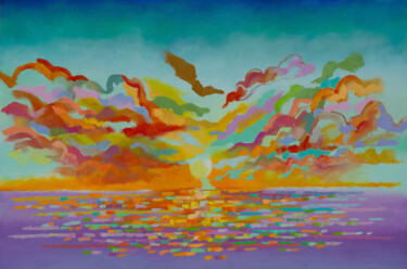 Pittura intitolato "Bohemian sunrise I" da Ivan Stoyanov, Opera d'arte originale, Olio