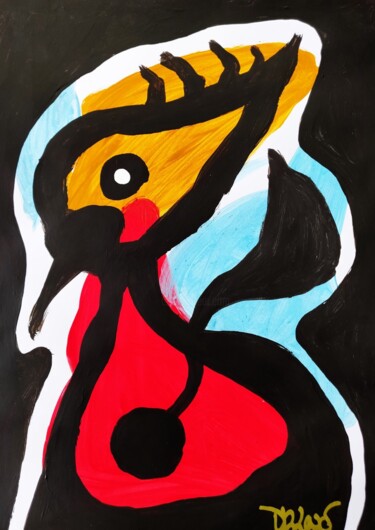 Ζωγραφική με τίτλο "Mistic bird ( Tribu…" από Dr. Love, Αυθεντικά έργα τέχνης, Ακρυλικό