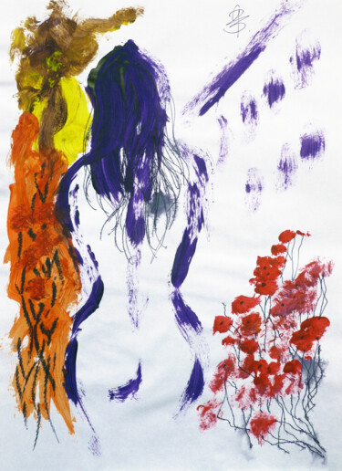 Pintura intitulada "Gartenmoment." por Götz Wiedenroth, Obras de arte originais, Têmpera