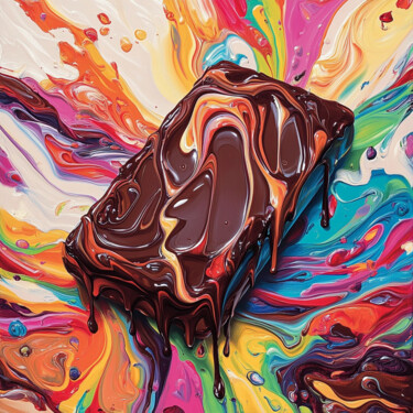 Lush Chocolate Forms with Velvet Raspberry and Mango Tones 数字艺术 标题为“Lush Chocolate Form…” 由Lucy Moon, 原创艺术品, 丙烯