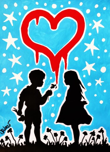 Pintura titulada "Love night" por Dr. Love, Obra de arte original, Acrílico