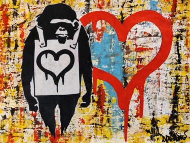 Pintura titulada "Monkey love ( Tribu…" por Dr. Love, Obra de arte original, Acrílico