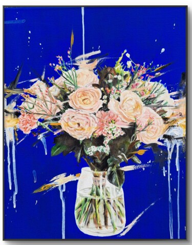 A BREATH OF FLOWERS Painting titled "A BREATH OF FLOWERS" by Marieka Kneppers, Original Artwork, Oil Mounted on Wood Stretcher frame