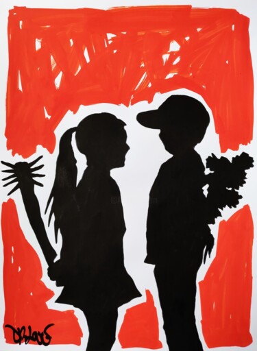 Fake love ( Tribute to Banksy ) Pintura titulada "Fake love ( Tribute…" por Dr. Love, Obra de arte original, Acrílico