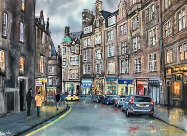 Edinburgh, Cockburn street "Edinburgh, Cockburn…" başlıklı Tablo Darrencareyart Darren Carey tarafından, Orijinal sanat, Suluboya
