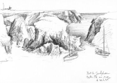 "Mouillage de Port G…" başlıklı Resim Philippe Juttens tarafından, Orijinal sanat, Kalem