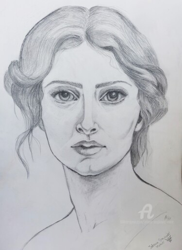 Helen portrait Drawing titled "Helen portrait" by Jelena Stojkovic Miric, Original Artwork, Graphite