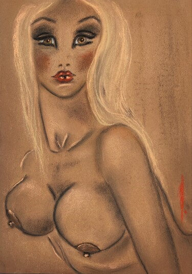 Tekening getiteld "Desirée" door Olesya Nikolaeva, Origineel Kunstwerk, Pastel