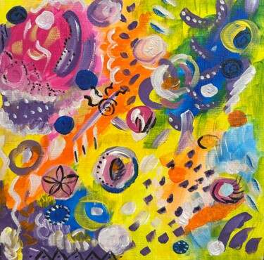Schilderij getiteld "Melody" door Ninel Ponoma, Origineel Kunstwerk, Acryl Gemonteerd op Karton