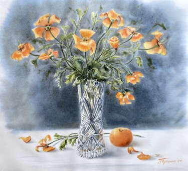 Orange mood, watercolor painting