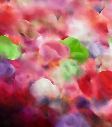 Pittura intitolato "Himbeer Moon" da Rhea Standke, Opera d'arte originale, Olio