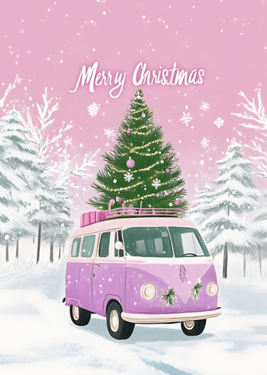 数字艺术 标题为“Christmas Joy: Fest…” 由春宇 关, 原创艺术品, AI生成的图像 安装在纸板上