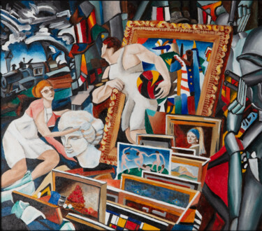 Peinture intitulée "Les conservateurs" par Marianne Kiciak, Œuvre d'art originale, Huile