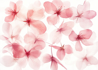 Digital Arts titled "Ethereal Pink Bloss…" by Chun Yu Guan, Original Artwork, AI generated image Mounted on Cardboard
