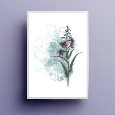 Painting titled "Ivan-tea" by J Z, Original Artwork, Watercolor