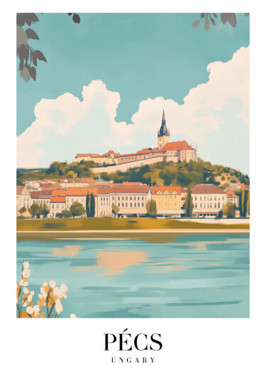Digital Arts με τίτλο "Pécs, Hungary: Sere…" από 春宇 关, Αυθεντικά έργα τέχνης, Εικόνα που δημιουργήθηκε με AI Τοποθετήθηκε στ…