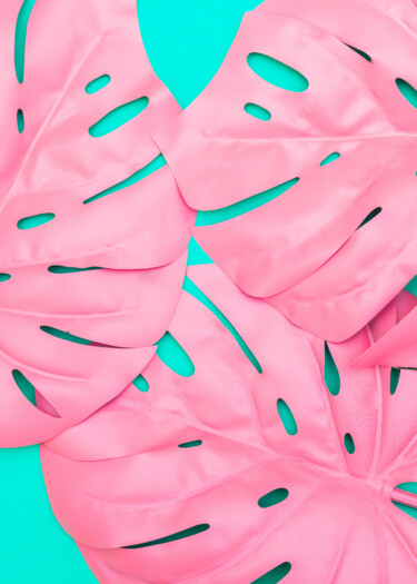 数字艺术 标题为“Tropical Vibe: Pink…” 由春宇 关, 原创艺术品, AI生成的图像 安装在纸板上
