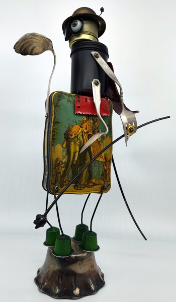 Unique Don Quixote modern Sculpture made from used Objects Sculpture titled "Unique Don Quixote…" by Branimir Misic, Original Artwork, Metals