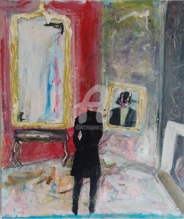 Ζωγραφική με τίτλο "Dorian Gray" από Jan O'Sullivan, Αυθεντικά έργα τέχνης, Ακρυλικό Τοποθετήθηκε στο Ξύλινο φορείο σκελετό