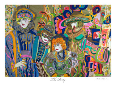 Desenho intitulada "The Party" por Sallie B. Cochran, Obras de arte originais, Tinta
