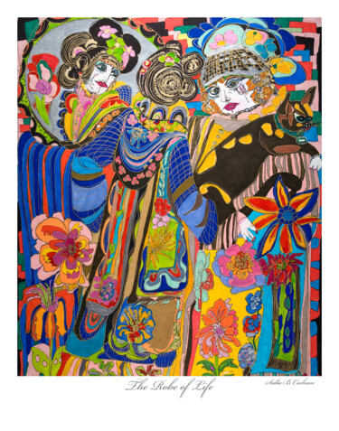 Tekening getiteld "The Robe of Life" door Sallie B. Cochran, Origineel Kunstwerk, Inkt