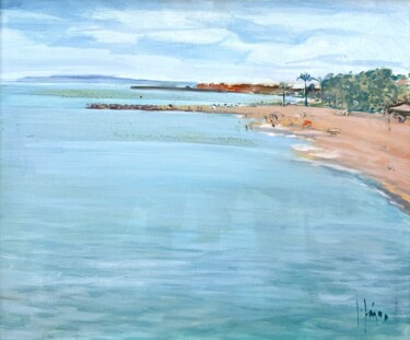Pittura intitolato "Playa de Marbella" da Isidoro Lázaro Ferré, Opera d'arte originale, Olio Montato su Telaio per barella i…