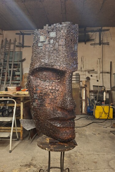 雕塑 标题为“Man face MOSAIC 2025” 由Brano Brody, 原创艺术品, 金属
