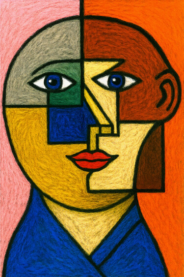 Arte digitale intitolato "Le sourire" da Pacôme Coquet, Opera d'arte originale, Immagine generata dall'IA Montato su Allumin…