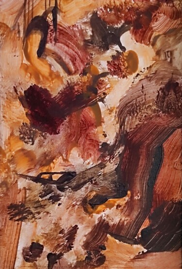 Schilderij getiteld "Caramel and chocola…" door Milto Sideris, Origineel Kunstwerk, Acryl