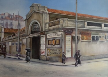 Painting titled "Mercado del Este -…" by Tomás Castaño, Original Artwork, Oil Mounted on Wood Stretcher frame