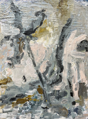 "Light crunching of branches" Pittura intitolato ""Light crunching of…" da Viktoria Daneva, Opera d'arte originale, Olio Montato su Telaio per barella in…