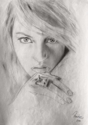 Drawing titled "Kate Winslet" by Merve Saraç, Original Artwork, Charcoal