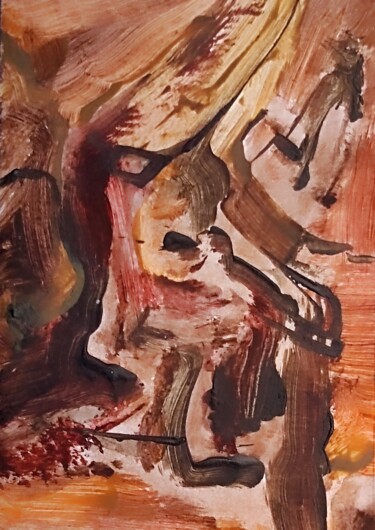 Schilderij getiteld "Caramel and chocola…" door Milto Sideris, Origineel Kunstwerk, Acryl
