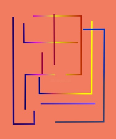 Structural Interference 3 geometric abstract print Digitale Kunst getiteld "Structural Interfer…" door Veronika Obushikhina, Origineel Kunstwerk, Digitaal Schilderwerk