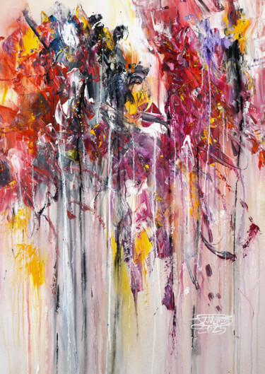 Pittura intitolato "Summer Thunderstorm…" da Peter Nottrott, Opera d'arte originale, Acrilico