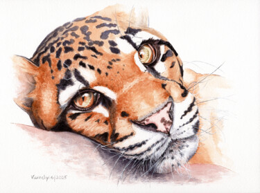 Jaguar Disegno intitolato "Jaguar" da Lilla Varhelyi, Opera d'arte originale, Inchiostro