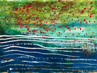 Pittura intitolato "Abstract Submarine" da David Harianna, Opera d'arte originale, Tempera