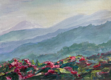 Painting titled "Early Morning in Ta…" by Sasha Tovstik, Original Artwork, Oil Mounted on Cardboard