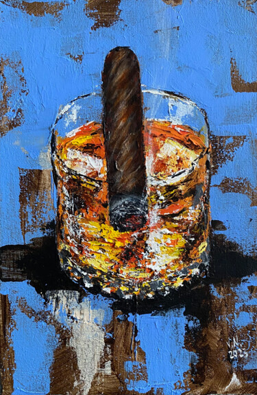 Whiskey and cigar 7 "Whiskey and cigar 7" başlıklı Tablo Volodymyr Nezdiimynoha tarafından, Orijinal sanat, Akrilik Ahşap Sedye çerçevesi üzerin…