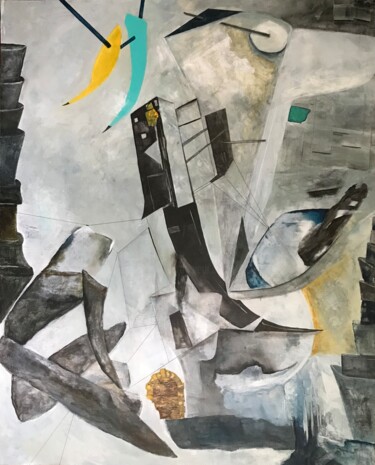 Painting titled "MOUVENCE INTÉRIEURE" by Odette Gauvreau, Original Artwork, Acrylic Mounted on Wood Stretcher frame