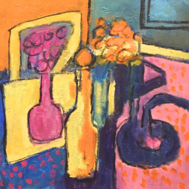 Ζωγραφική με τίτλο "Composition 7130" από Engelina Zandstra, Αυθεντικά έργα τέχνης, Ακρυλικό Τοποθετήθηκε στο Ξύλινο φορείο…